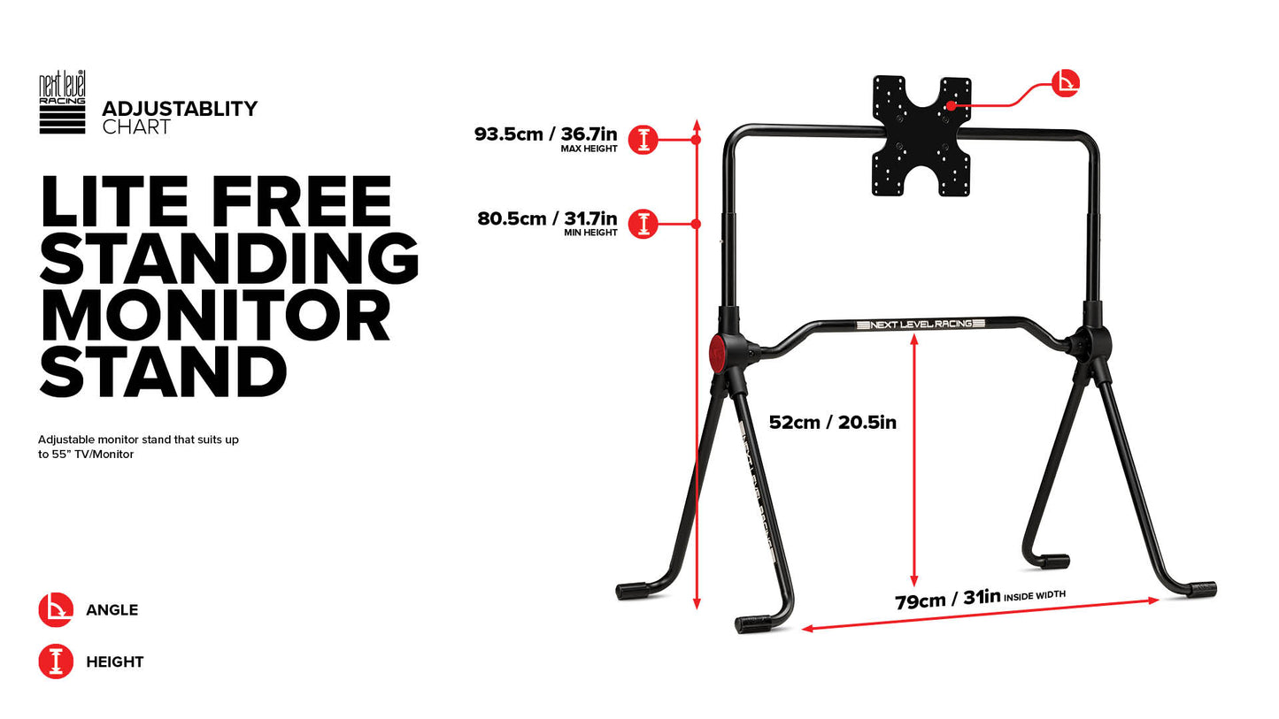 NEXT LEVEL RACING LITE FREE STANDING MONITOR STAND