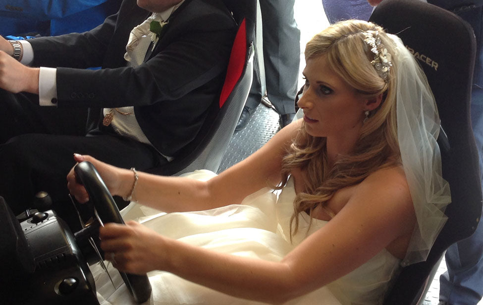 F1-Themed Wedding Case Study: Custom Racing Simulator Experience for an Unforgettable Reception